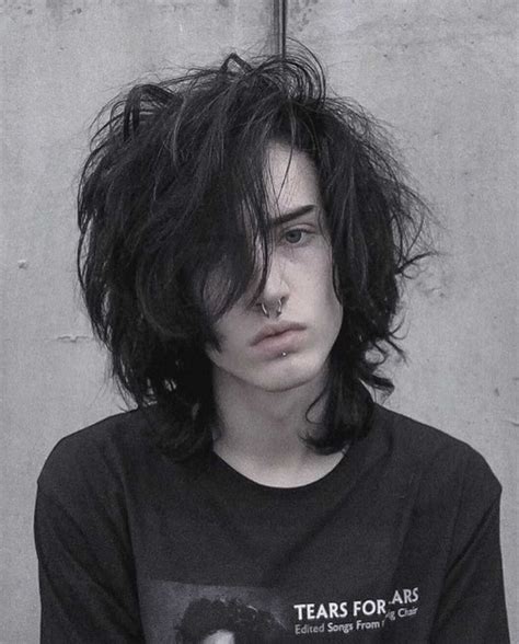 emo male hair|emo boy with long hair.